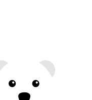 Illustration of polar bear peeking its head out from the bottom of frame