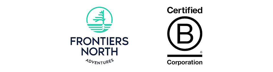 Frontiers North Adventures logo and Certified B Corporation logo side by side